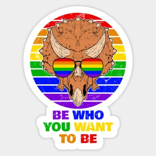 LGBTQ Funny Triceratops Sticker